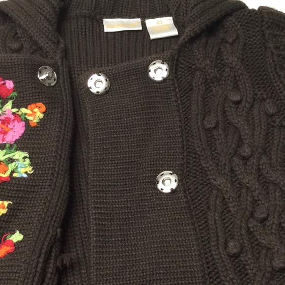 Savannah Flowers embroidered Knitted Toddler Cardigan. - Picture 6 of 12
